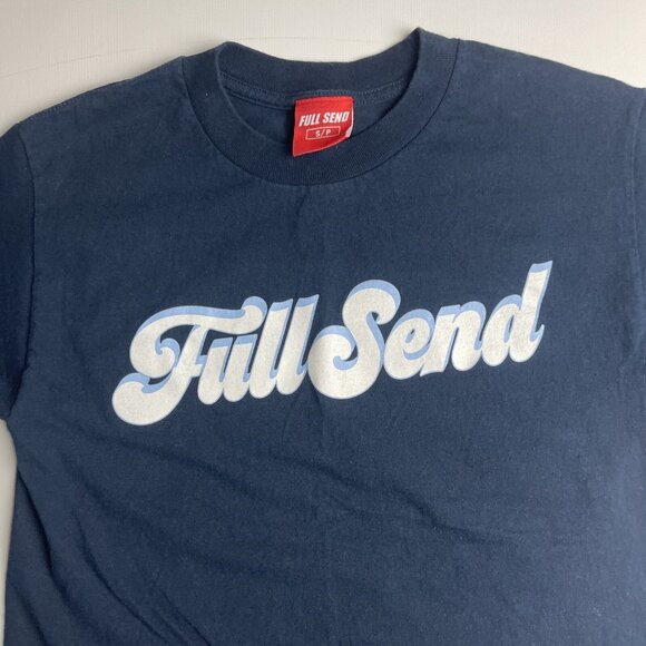 Nelk Boys Full Send Retro Groovy Logo Spellout T-Shirt Mens Sz S Blue - Picture 3 of 16